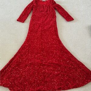 Elegant Red Sequin Gown